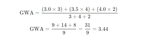 gwa calculator college