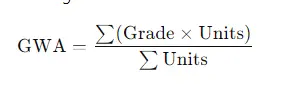 gwa formula